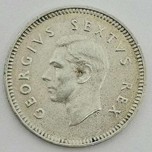 South Africa 1948 Three pence tickey AU