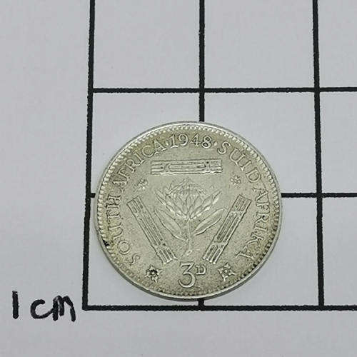 South Africa 1948 Three pence tickey AU