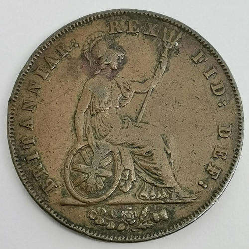 Great Britain 1827 George 3 half penny VF  - better condition coin