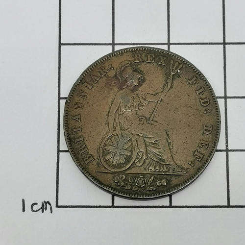 Great Britain 1827 George 3 half penny VF  - better condition coin