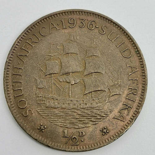 South Africa 1936 half penny EF