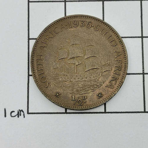 South Africa 1936 half penny EF