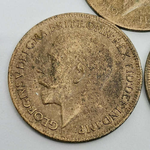 Great Britain 1919 and 1920 and 1921 farthings - all AU+