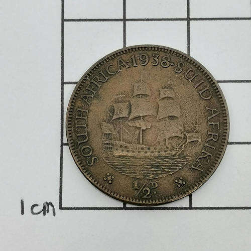 South Africa 1938 half penny VF+