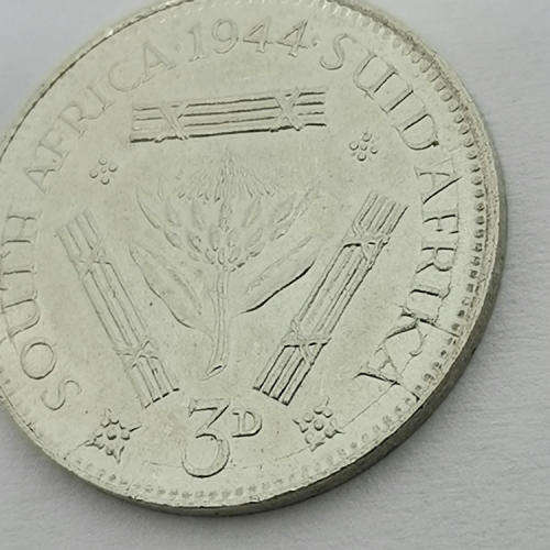 South Africa 1944 tickey 3d - uncirculated