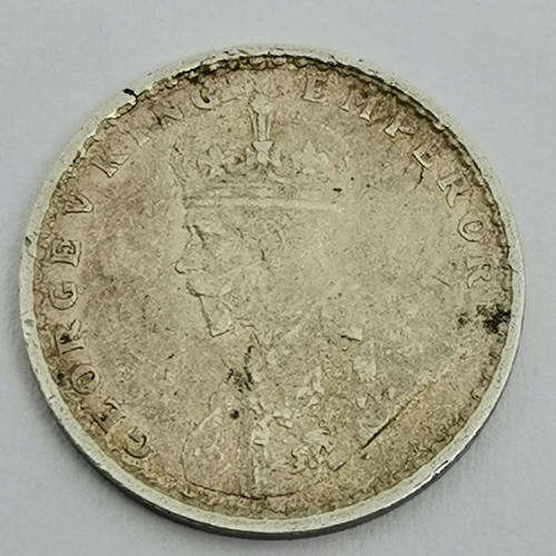 India 1917 Silver 2 Annas