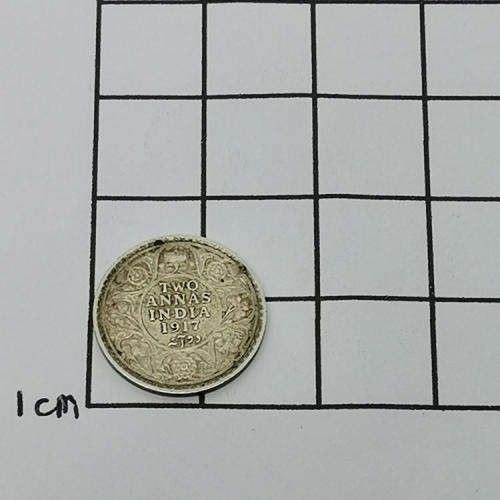 India 1917 Silver 2 Annas