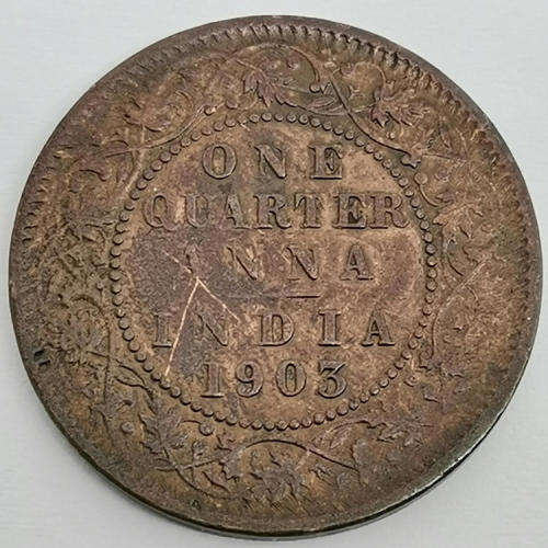 India 1903 quarter Anna - XF+