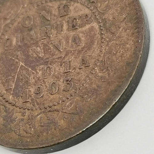 India 1903 quarter Anna - XF+