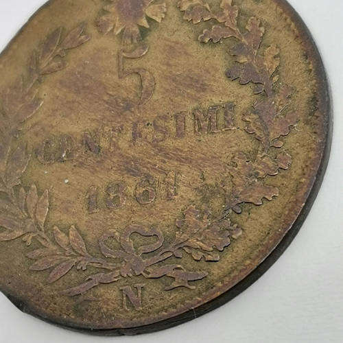 Italy 1861 Copper 5 centesimi