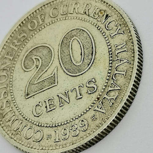 Malaya 1939 Twenty cent XF+