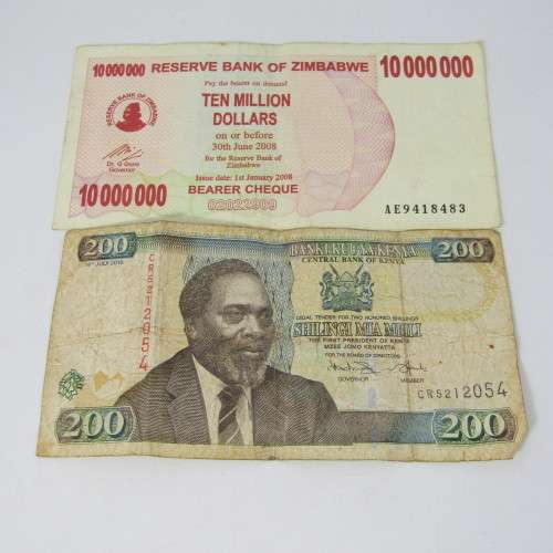 Lot of 8 world bank notes
