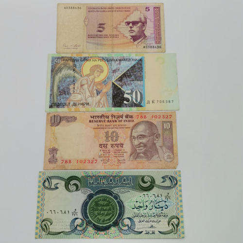 Lot of 10 old world banknotes