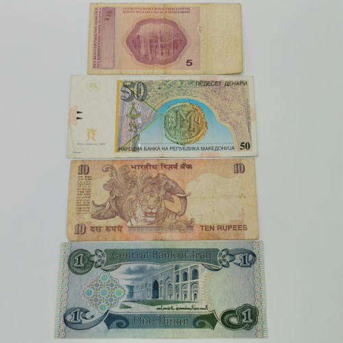Lot of 10 old world banknotes
