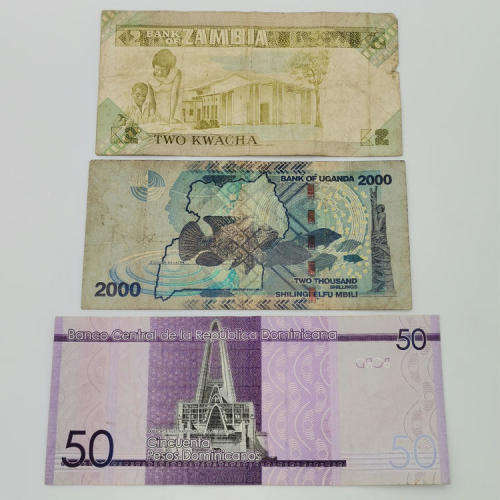 Lot of 10 old world banknotes