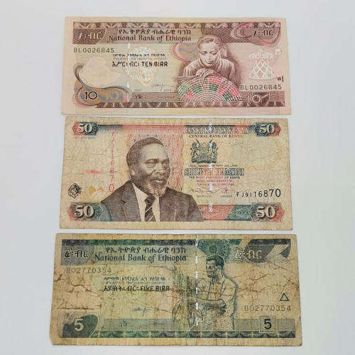 Lot of 10 old world banknotes