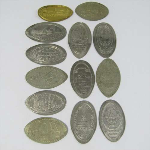 Lot of 13 Russian elongated coins