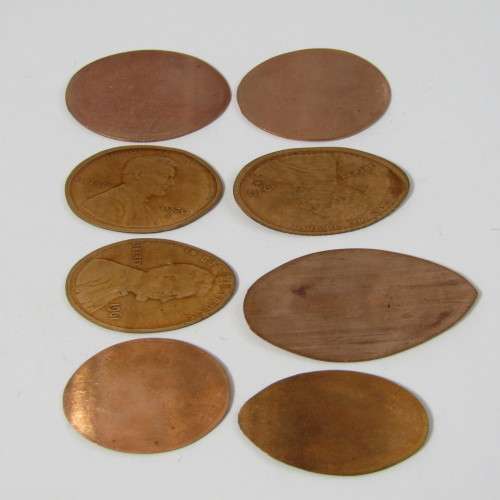 Lot of 8 elongated coins - various designs