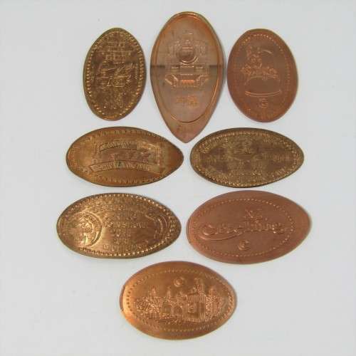 Lot of 8 elongated coins - various designs