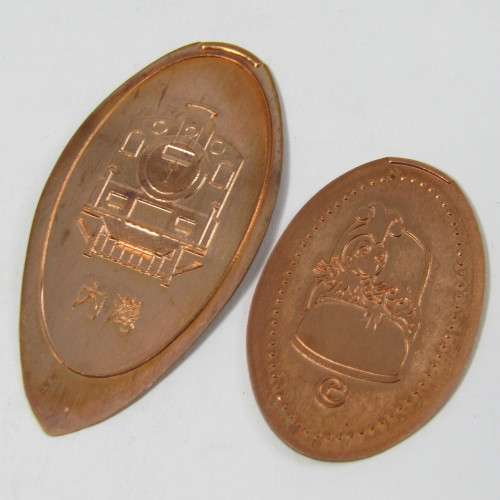 Lot of 8 elongated coins - various designs