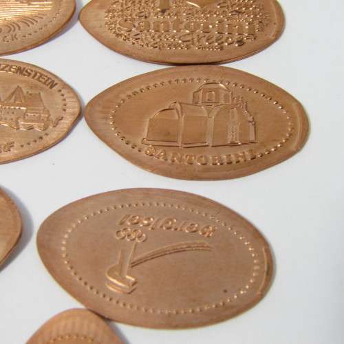 Lot of 15 elongated coins with different designs
