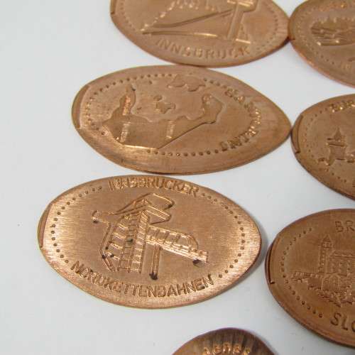 Lot of 15 elongated coins with different designs
