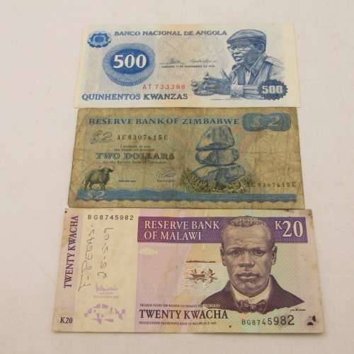 Lot of 10 Africa bank notes