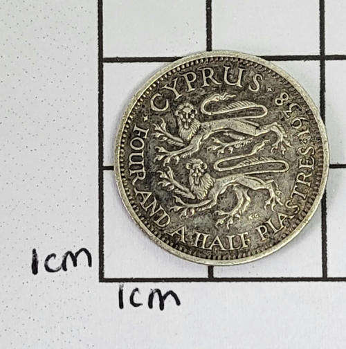 Cyprus 1938 silver four and a half piastres - XF