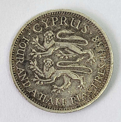 Cyprus 1938 silver four and a half piastres - XF