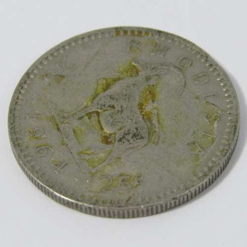 Rhodesia 1964 Error coin - major flaw obverse