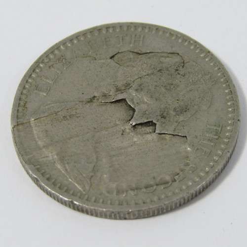 Rhodesia 1964 Error coin - major flaw obverse