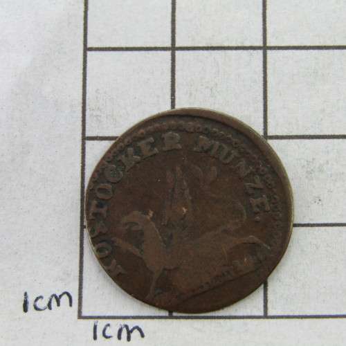 1815 German States AS ROSTOCKER MUNZE 3 Pfennig