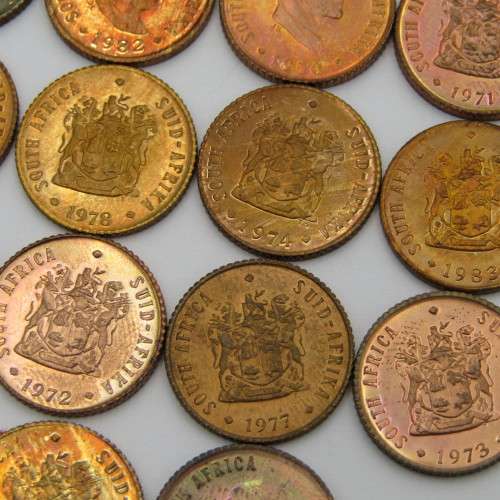 Full set South Africa half cents 1970 to 1983 - 14 coins