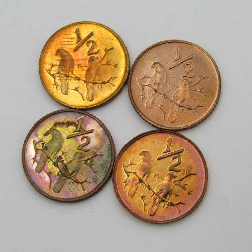 Full set South Africa half cents 1970 to 1983 - 14 coins