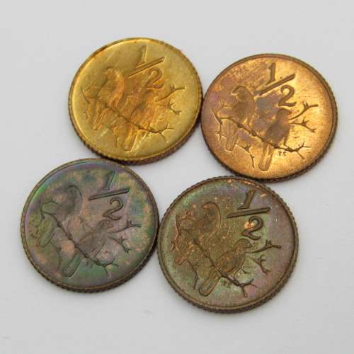 Full set South Africa half cents 1970 to 1983 - 14 coins