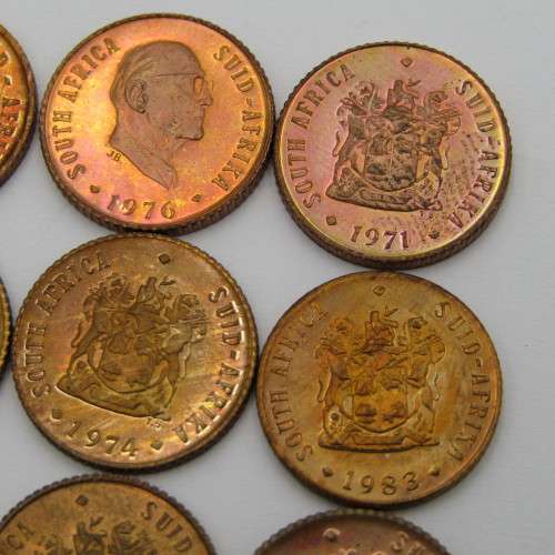 Full set South Africa half cents 1970 to 1983 - 14 coins