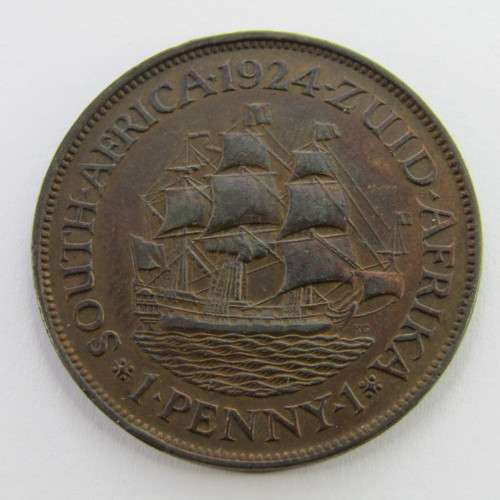 1924 SA Union half penny - EF+