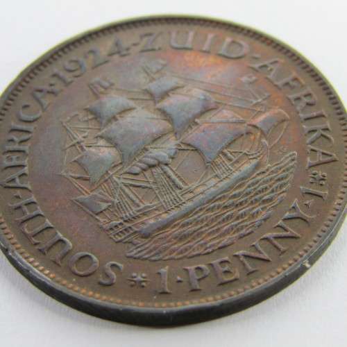 1924 SA Union half penny - EF+