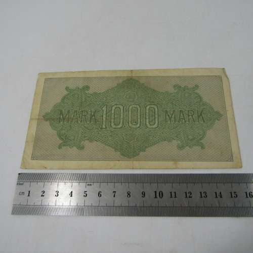 Lot of 4 different types of 1000 Mark Reichs bank notes - different colors