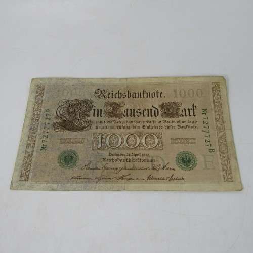 Germany Reichs bank note 1000 Mark - RADAR note no. 7277727