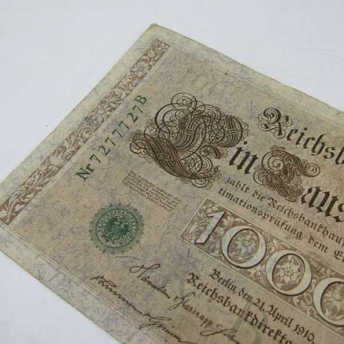 Germany Reichs bank note 1000 Mark - RADAR note no. 7277727