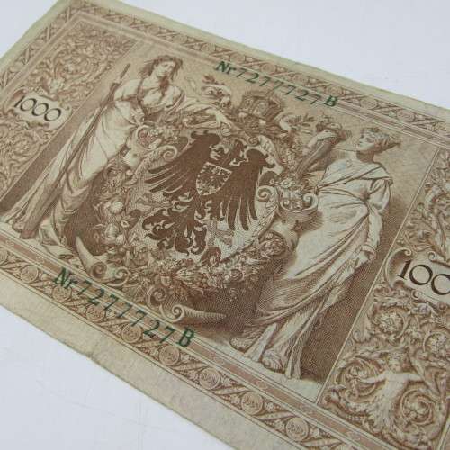 Germany Reichs bank note 1000 Mark - RADAR note no. 7277727