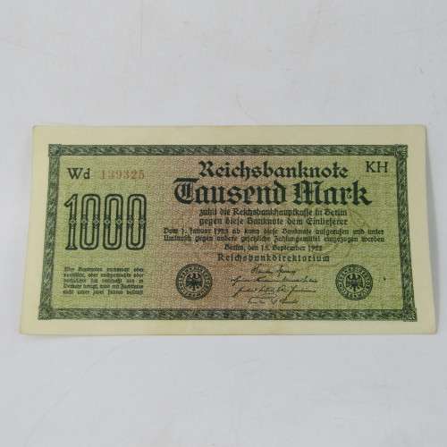 Pair of German Reich bank notes with consecutive numbers & 100 years old