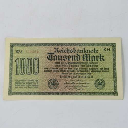 Pair of German Reich bank notes with consecutive numbers & 100 years old