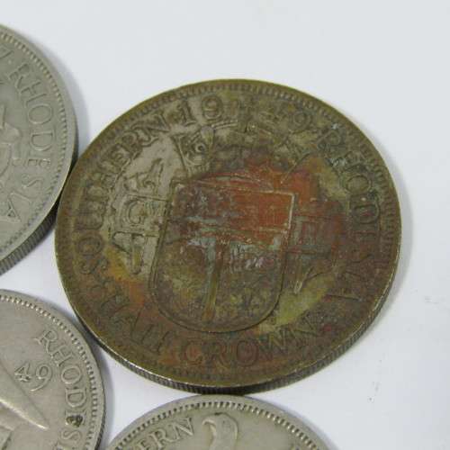 Lot of 15 Southern Rhodesia 3d, 6d, Shilling, 2 Shilling & Half Crown coins - all different