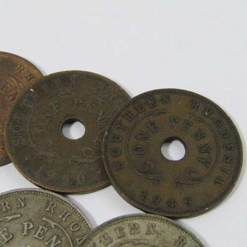 Lot of 14 Southern Rhodesia half pennies & pennies