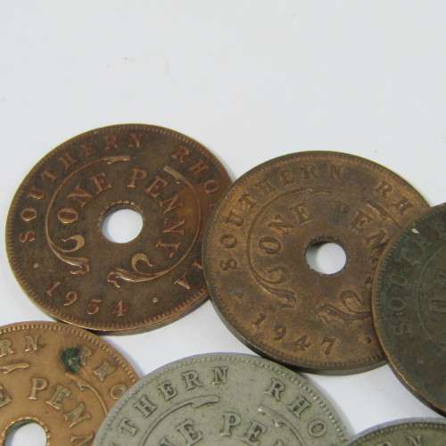 Lot of 14 Southern Rhodesia half pennies & pennies