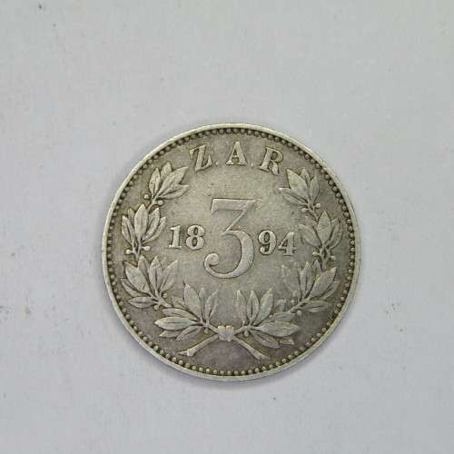 1894 Paul Kruger ZAR 3 pence VF - scarce