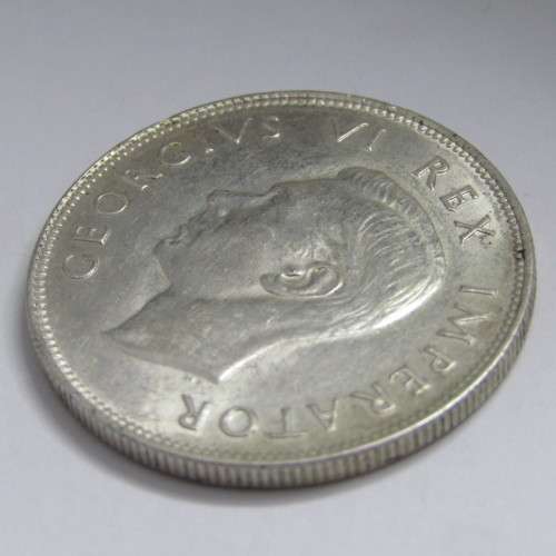 South Africa 1944 half crown AU with mint lustre