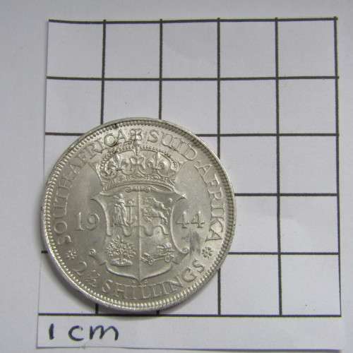 South Africa 1944 half crown AU with mint lustre